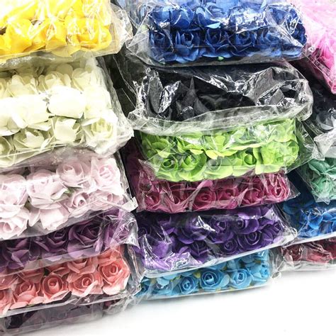 144 Pieces 2 Cm Mini Foam Rose Artificial Flower Bouquet Wedding