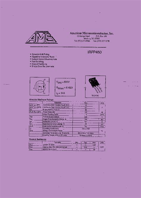 IRFP450_8546319.PDF Datasheet Download --- IC-ON-LINE