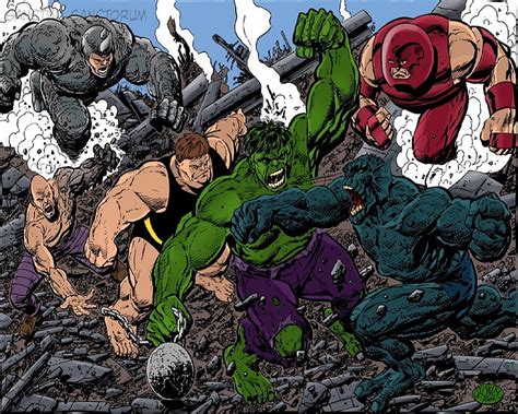 The Incredible Hulk Blob Abomination Rhino Hulk Juggernaut