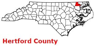 Hertford County on the map of North Carolina 2024. Cities, roads ...