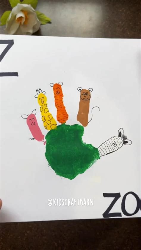 Z is for zoo handprint craft for kids – Artofit