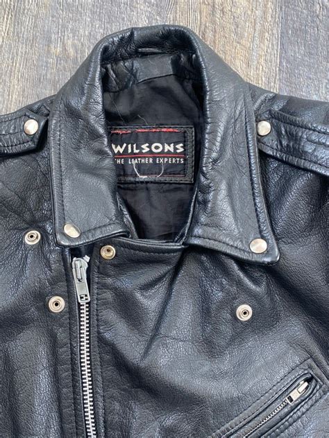 Vintage WILSONS Thick Heavy Black Leather Motorcycle Gem