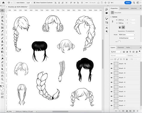 20 Photoshop Braids Brushes Adobe Fresco Braid Brush Braids Etsy