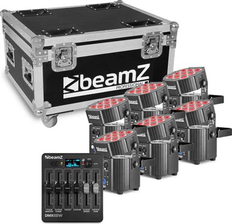 Set D Uplighters BeamZ BBP60 Set De 6 Uplights En Flight Case Avec