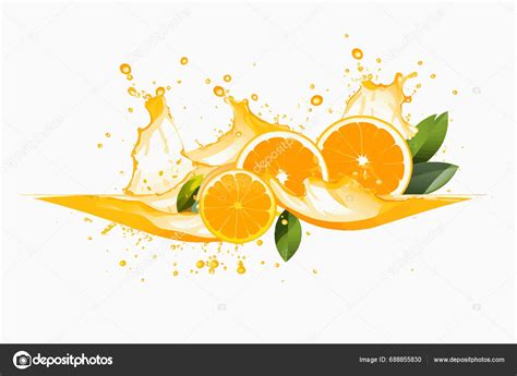 Orange Juice Splash Isolated Vector Style Illustration Stock Vector by ...