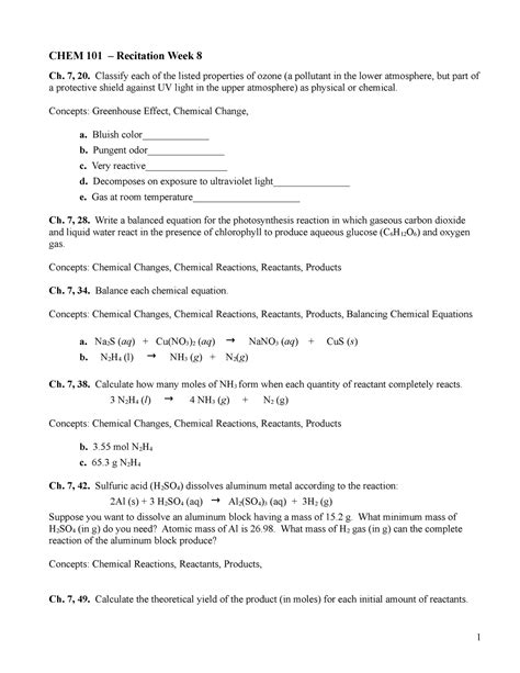 CHEM 101 Recitation Week 8 CHEM 101 Recitation Week 8 Ch 7 20