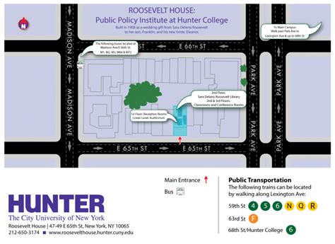 Hunter College Roosevelt House Map Yvonne Tapia