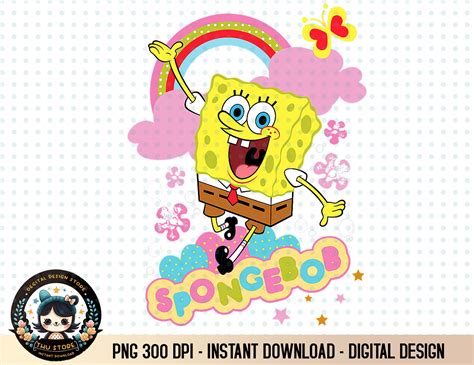 Spongebob Squarepants Flowers And Rainbow Png Inspire Uplift