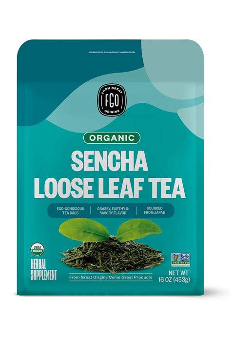 Fgo Organic Sencha Loose Leaf Tea Resealable Bag 16oz