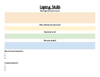 Coping Skills Worksheet By Counsel Creative TPT