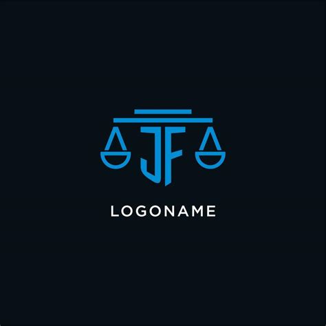 Jf Monogram Initial Logo With Scales Of Justice Icon Design Inspiration