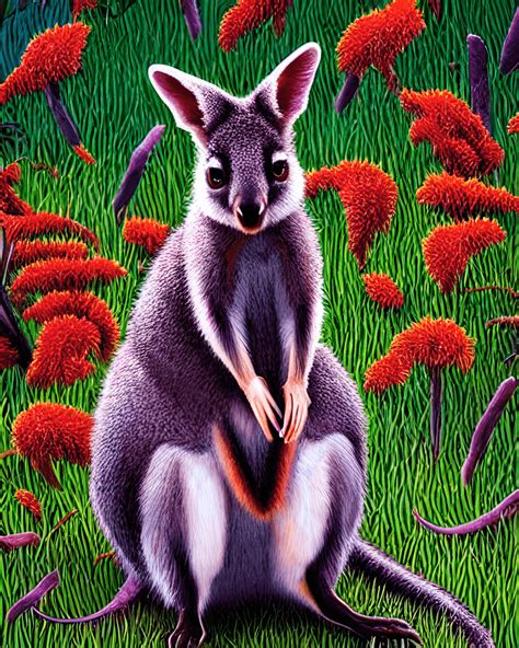 Wallaby In The Grass · Creative Fabrica