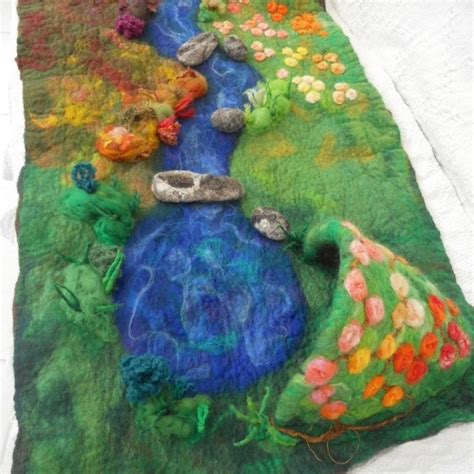 Waldorf Felted Spring Play Mat Etsy