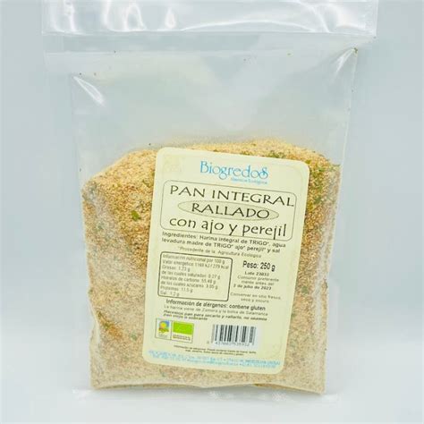 Pan Integral Rallado Con Ajo Y Perejil Alimentos Ecol Gicos Biogredos