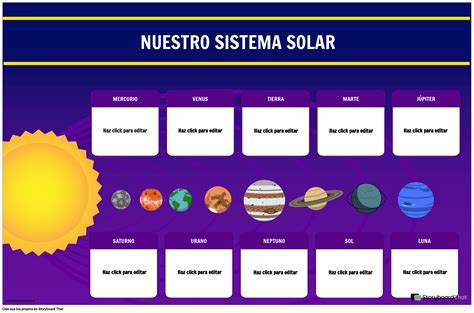 Nuestro Sistema Solar Póster Storyboard by es examples