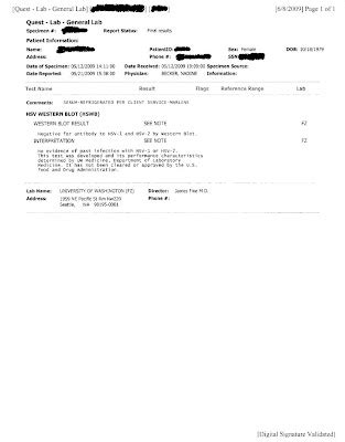 My Resolve Herpes Journal: Western Blot Test Results