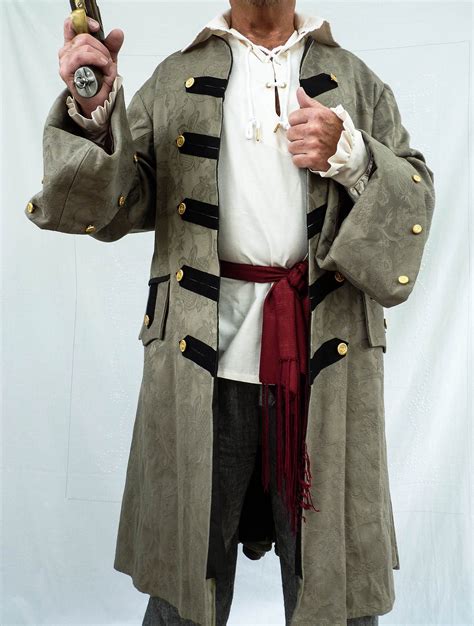 Mens Pirate Costume Historical Frock Coatjack Sparrow Captain Etsy