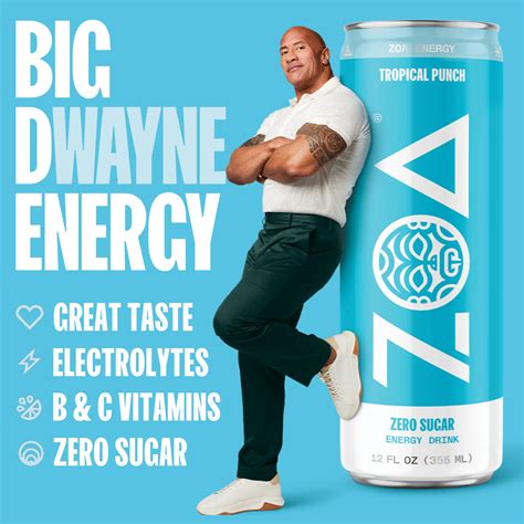 Zoa Zero Sugar Energy Drinks Tropical Punch Sugar Free With