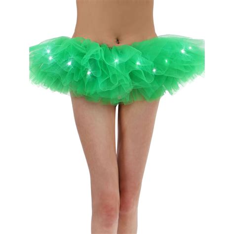 Simplicity - Green Tutu LED Light Up Neon Tulle Tutu Skirt for Costume ...