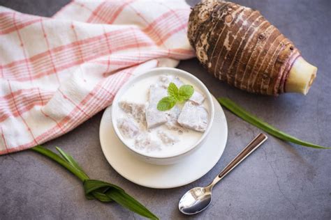 Taro Food with Dessert Taro Boiled with Sugar and Coconut Milk on Bowl ...