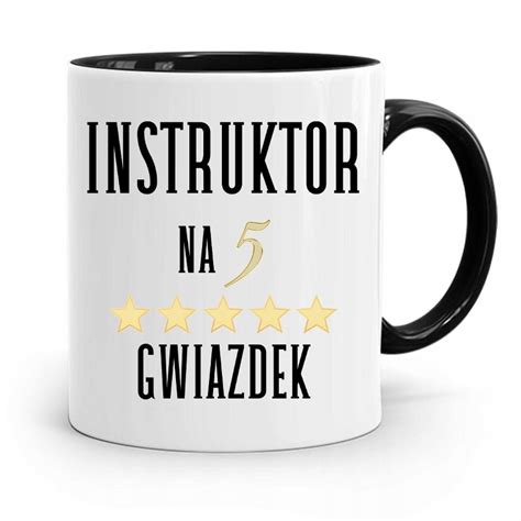 DLA INSTRUKTORA PRAWA JAZDY KUBEK CZARNY PREZENT Z Nadrukiem Ze