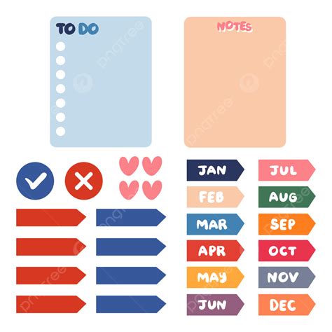 Scrapbook Tape Clipart Vector Cute Planner Stickers Note Tape For