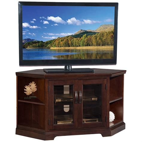 Traynor 46 Wide Chocolate Cherry Finish Corner Tv Stand 38a08