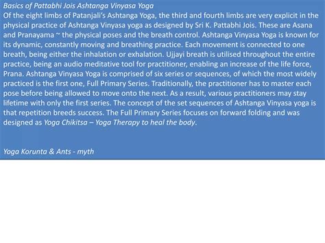 History Of Ashtanga Yoga Yoga Korunta Ppt