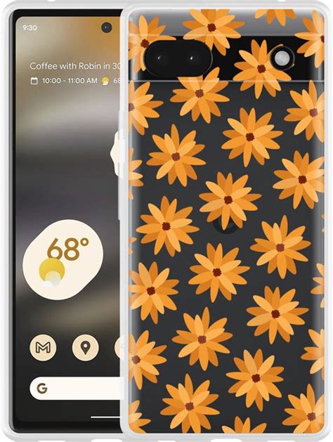 Google Pixel A Hoesje Oranje Bloemen Designed By Cazy Bol