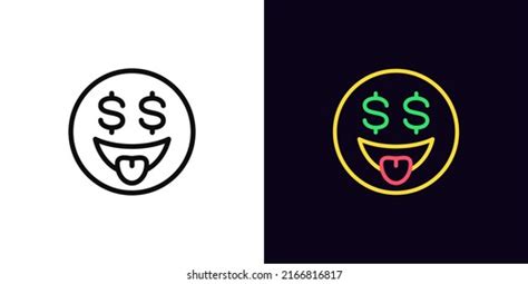 Outline Money Emoji Icon Editable Stroke Stock Vector (Royalty Free ...