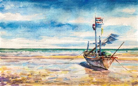 Fishing boat -watercolors