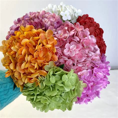 Artificial Feel Big Ortensia Flower Real Touch Bouquet Di Ortensie