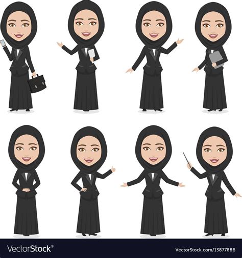 Hijab Muslim Female Character Business Woman Download A Free Preview