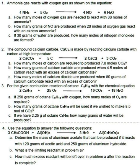 SOLVED Ammonia Gas Reacts Mith Oxygen Gas As Shown On The Equation NHs