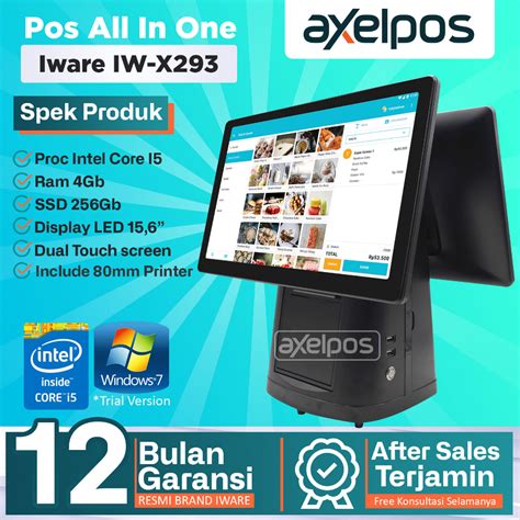 Jual Pos All In One Mesin Kasir Touchscreen Dual Monitor Intel Core I5