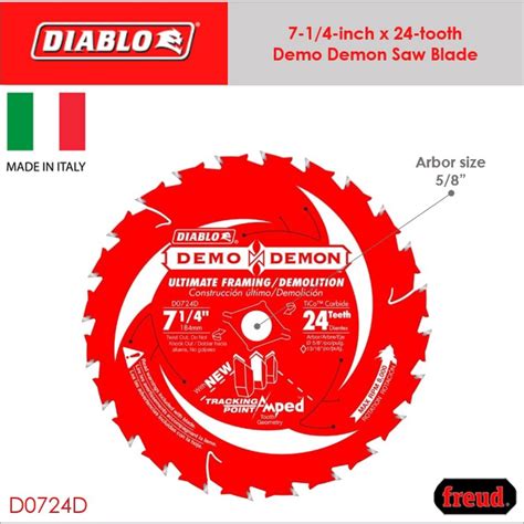 Freud Diablo 7 1 4 In X 24 Tooth Demo Demon Saw Blade D0724d Shopee