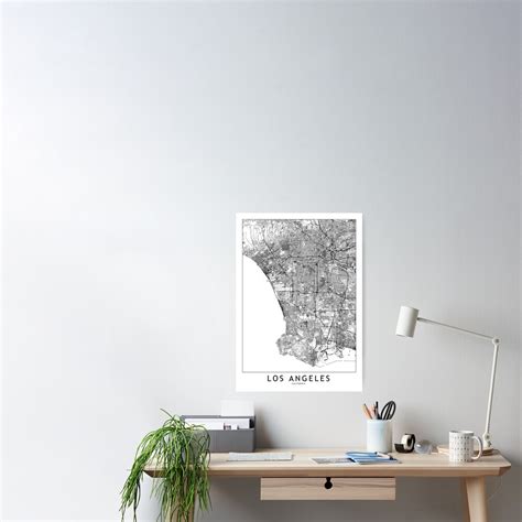 "Los Angeles White Map" Poster for Sale by multiplicitymap | Redbubble