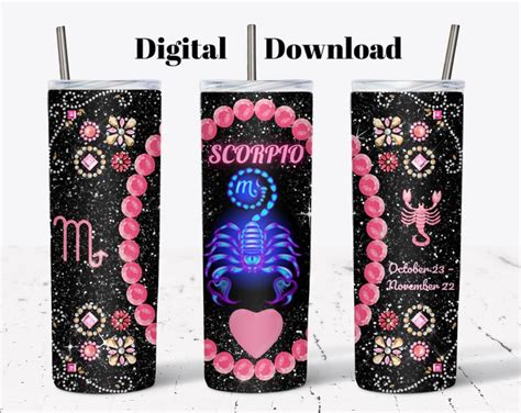 Scorpio Zodiac Tumbler Wrap Oz Skinny Horoscope Red Tumbler