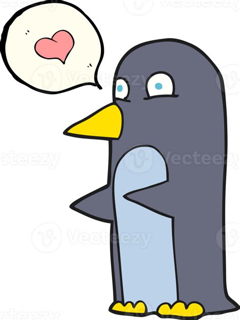 Hand Drawn Speech Bubble Cartoon Penguin Png