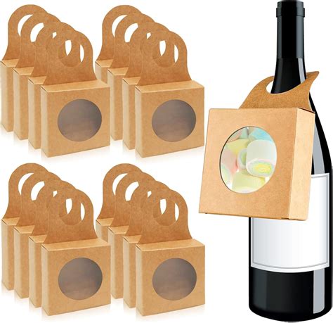 Amazon Count Kraft Paper Wine Bottle Box With Window Hanging