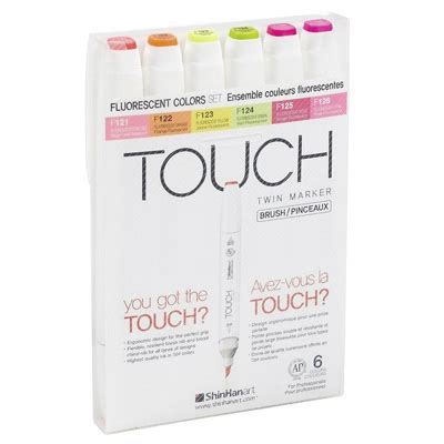 Touch Twin Marker TOUCH TWIN BRUSH MARKER 6er Set FLUOR Marker Sets