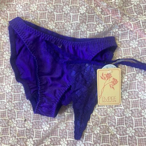 S Deep Purple Piece Pantie Set Bikini Thong Depop