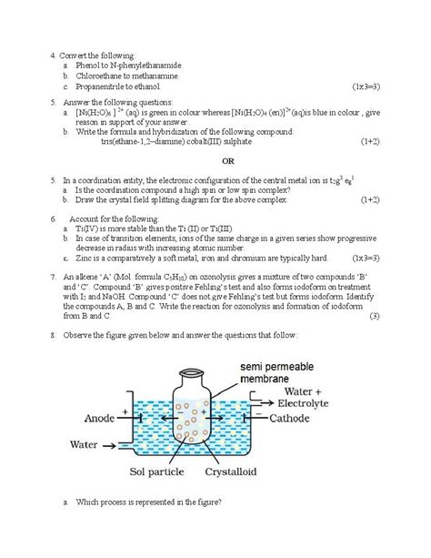 Cbse Sample Paper 2022 Class 12 Chemistry Term 2 Term 1 Pdf Download