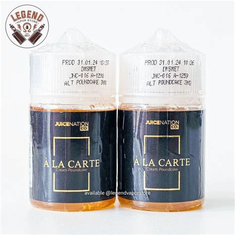 Jual FREEBASE ALA CARTE Cream Poundcake BY JUICENATION 60ML ORIGINAL