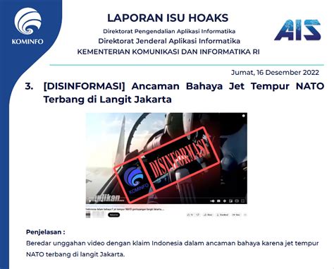 Isu Hoaks Disinformasi 16 Desember 2022 PPID Diskominfo Jateng