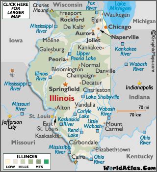 Illinois maps including outline and topographical maps - Worldatlas.com