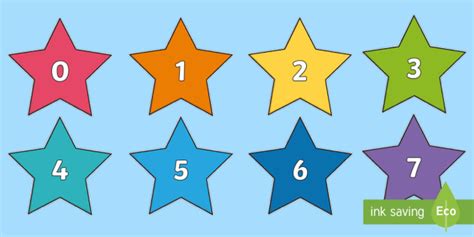 FREE! - Numbers 0-100 on Stars (Multicolour) (teacher made)