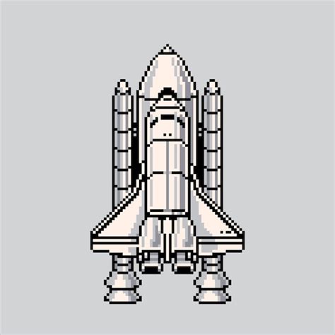 Premium Vector Pixel Art Illustration Space Plane Pixelated