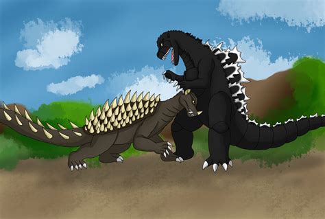 Heisei Godzilla vs Showa Anguirus by BrunoZillinHero on DeviantArt