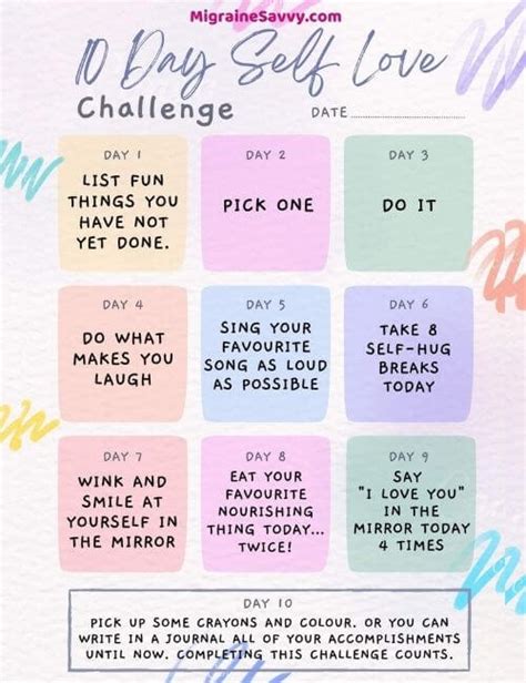 10 Day Self Love Challenge Prioritize Self Care To Reduce Attacks